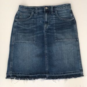 Madewell denim skirt with frayed hem-27
